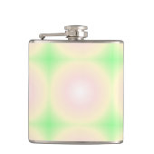 Bleek Groen Roos Wit 3D Optisch Verlooppatroon Heupfles (Voorkant)