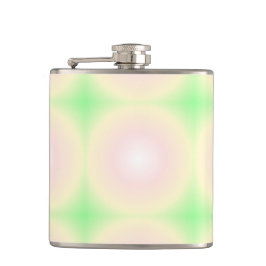 Bleek Groen Roos Wit 3D Optisch Verlooppatroon Heupfles