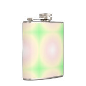 Bleek Groen Roos Wit 3D Optisch Verlooppatroon Heupfles (Rechts)