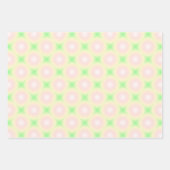 Bleek Groen Roos Wit 3D Optisch Verlooppatroon Inpakpapier Vel (Voorkant 3)