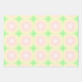 Bleek Groen Roos Wit 3D Optisch Verlooppatroon Inpakpapier Vel (Voorkant 2)