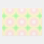 Bleek Groen Roos Wit 3D Optisch Verlooppatroon Inpakpapier Vel (Voorkant)