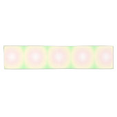 Bleek Groen Roos Wit 3D Optisch Verlooppatroon Korte Tafelloper (Horizontaal)