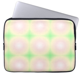 Bleek Groen Roos Wit 3D Optisch Verlooppatroon Laptop Sleeve