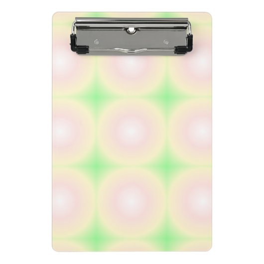 Bleek Groen Roos Wit 3D Optisch Verlooppatroon Mini Klembord (Voorkant)