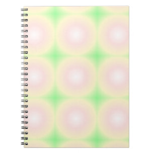 Bleek Groen Roos Wit 3D Optisch Verlooppatroon Notitieboek