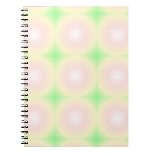 Bleek Groen Roos Wit 3D Optisch Verlooppatroon Notitieboek (Voorkant)