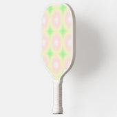 Bleek Groen Roos Wit 3D Optisch Verlooppatroon Pickleball Paddle (Links)