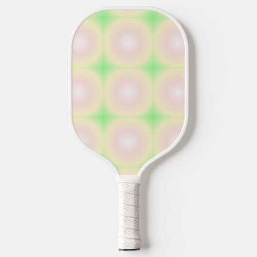Bleek Groen Roos Wit 3D Optisch Verlooppatroon Pickleball Paddle (Voorkant)