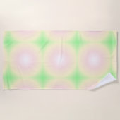 Bleek Groen Roos Wit 3D Optisch Verlooppatroon Strandlaken (Voorkant)