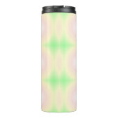 Bleek Groen Roos Wit 3D Optisch Verlooppatroon Thermosbeker (Achterkant)