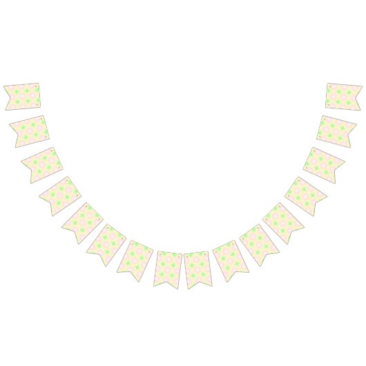 Bleek Groen Roos Wit 3D Optisch Verlooppatroon Vlaggetjes (Alle)