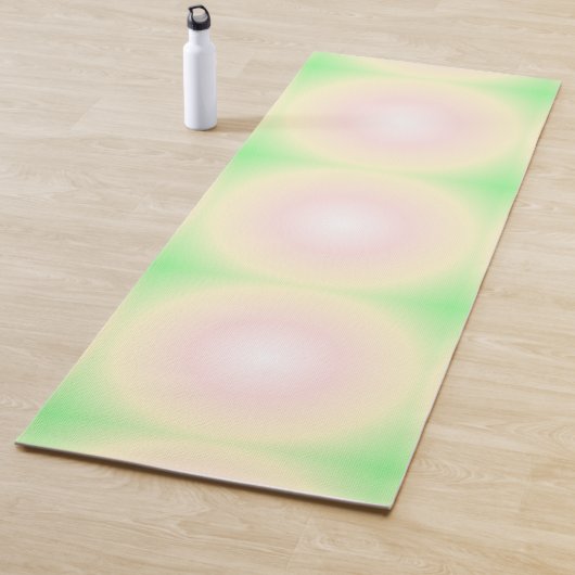 Bleek Groen Roos Wit 3D Optisch Verlooppatroon Yogamat (In situ)