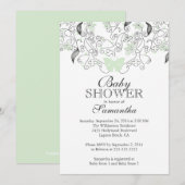  Bleek Groen Vlinder Neutraal Baby shower Kaart (Voorkant / Achterkant)