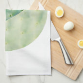 Bleek-groene cactus Fig Organic Feel Pastel Theedoek (Quarter Fold)