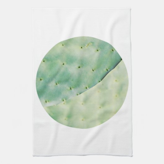 Bleek-groene cactus Fig Organic Feel Pastel Theedoek (Verticaal)