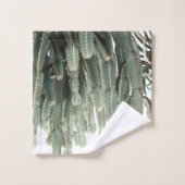 Bleek Groene Cactus Planten Patroon Bad Handdoek (Wasdoekje)