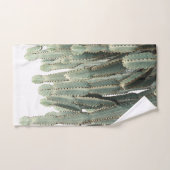 Bleek Groene Cactus Planten Patroon Bad Handdoek (Handdoek)