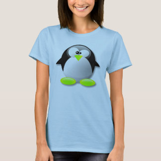 BLEEK GROENE LINUX TUX CRYSTAL PENGUIN T-SHIRT