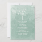 Bleek Groene Waterverf Zitplank Kaart Gastnaam (Voorkant)