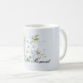 Bleek Hemelblauw Witte Bloem Koffiemok (Voorkant rechts)