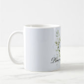 Bleek Hemelblauw Witte Bloem Koffiemok (Links)