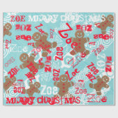 Bleek Ice Blue Gingerbrood op maat gesneden Gift W Cadeaupapier (Vlak)