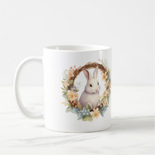 Bleek konijntje met lentevloeien BLANK Koffiemok