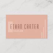 Bleek koraal | Elegant professioneel monogram Visitekaartje (Voorkant)