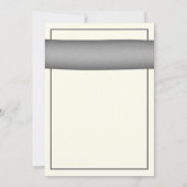 Bleek koraal Gerbera Gray Ribbon Wedding Invitatio Kaart (Achterkant)