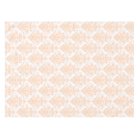Bleek koraalroze en wit Elegant Damask Patroon Tafelkleed (Voorkant (Horizontaal))