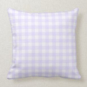 Bleek Lavender Basic Gingham Pattern Grote versie Kussen