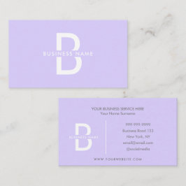 Bleek lavender Monogram Modern Professional Visitekaartje