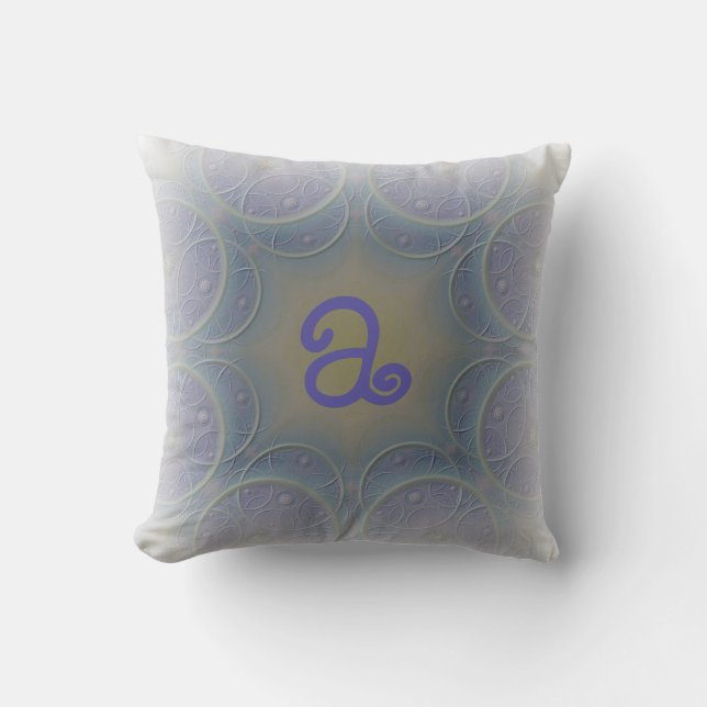 Bleek lavender Ontworpen monogram Kussen (Voorkant)