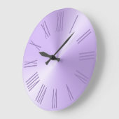 Bleek Lavender Paars Ombre Folie Roman Numerals Grote Klok (Hoek)