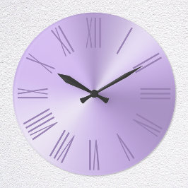 Bleek Lavender Paars Ombre Folie Roman Numerals Grote Klok