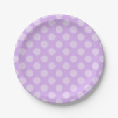 Bleek lavender Polka Dot Papieren Bordje (Voorkant)