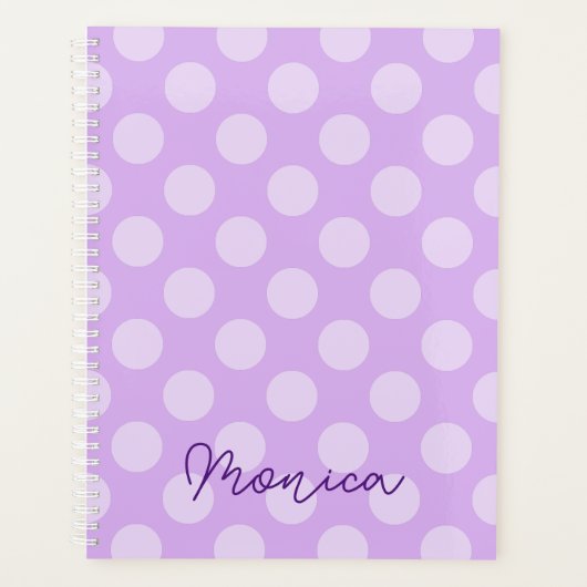 Bleek lavender Polka Dot Planner (Voorkant)