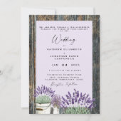 Bleek Lavender Rustic Wood Wedding Kaart (Voorkant)