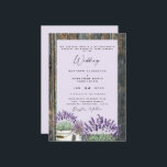 Bleek Lavender Rustic Wood Wedding Kaart<br><div class="desc">Bleke uitnodiging tot uitnodigen van een huwelijk met een trouwe tinewoud. Bride ouders.</div>