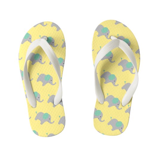 Bleek Lemon Baby Elephant Parade Kinder Teenslippers (Voetbed)