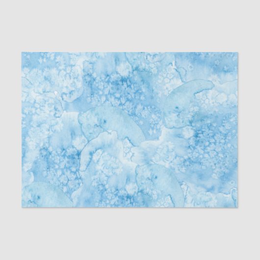 Bleek Lichtblauw 🌊 Waterverf Strandvibe Tissuepapier (Voorkant)