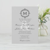 Bleek Lijst en kindermonogram V7 Kaart (Staand voorkant)