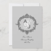 Bleek Lijst en kindermonogram V7 Kaart (Achterkant)