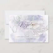Bleek Lila BOHO Floral Reply RSVP Kaartje (Voorkant)