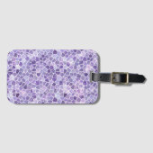 Bleek Lila en Paars gebloed patchwork Terrazo Pa Bagagelabel (Voorkant (horizontaal))