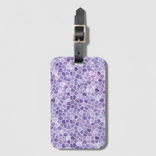 Bleek lila en paarse kasseien patchwork terrazzo P Bagagelabel (Voorkant (verticaal))