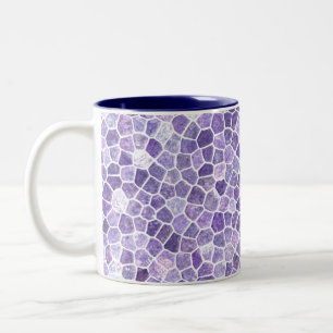 Bleek lila en paarse klinker terrazzo patchwork tweekleurige koffiemok