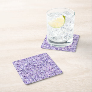 Bleek lila en paarse klinkerbestrating patchwork t kartonnen onderzetters