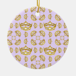bleek lila goudhaken keramisch ornament